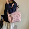 Nova bolsa tote estilo floresta ins fofa, doce, fashion, de alto valor estético, com laço, grande capacidade e múltiplos compartimentos