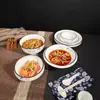 Platos de Hotel, Vajilla de Cerámica, Platos de Cena con Pintura de Paisaje, Platos Redondos, Vajilla de Color Bajo Esmalte, Restaurante, Hogar, Uso Comercial