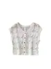 Estilo Étnico Nuevo Chaleco de Ganchillo Calado Moda Primavera para Mujer Holgado Popular Nicho Cárdigan Top