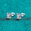 Aretes de Moissanita Cubo de Azúcar Plata de Ley 925 Aretes para Perforación Oreja Estilo Coreano Joyería de Gama Alta No Descolorante Venta Directa de Fábrica