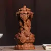Nuevas Figuras de Talla en Madera de los Tres Santos Venus Adornos de Buda Buda Amitabha Bodhisattva Mahasthamaprapta Botella Pura Artesanía de Guanyin