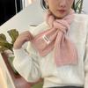 Bufanda Nueva de Lana de Invierno Estilo Coreano para Mujer Cálida de Invierno Linda Versátil Color Sólido Bufanda de Lana Tejida para Niña
