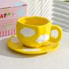 Taza de Café de Cerámica Cielo Azul y Nubes Blancas Taza Transfronteriza Taza Personalizada Juego de Taza y Platillo Taza de Agua Creativa para Pareja de Comercio Exterior