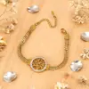 Pulseira Popular Europeia e Americana de Hip-Hop em Aço Inoxidável Cravejada com Diamantes Árvore da Vida para Mulheres, Moda de Nicho de Alto Padrão Pulseira de Comércio Exterior Transfronteiriça