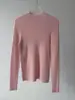 Maciez de NuvemSuéter de tricô com gola semi-alta 100% lã 48 fios Yangzi Alemão para mulheres, camisa básica elegante de outono