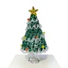 Árbol de Navidad de Vidrio Soplado a Mano de 8.5 cm Zibo Manualidades de Vidrio Árbol de Navidad Giratorio Jingdezhen