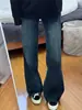 Calça jeans flare azul retrô americana para homens, nova 2026 high-street modelagem solta emagrecedora perna reta calça comprida para homens
