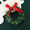 Nuevo estilo guirnalda de hoja de lazo campana accesorios para árbol de Navidad decoración de caja de regalo de Navidad corona de Navidad