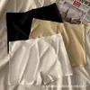 Novas Calcinhas de Seda Gelada Cor Sólida de Comércio Exterior para Mulheres, Forro 100% Algodão, Cintura Média Respirável, Shorts de Segurança Sem Costura Anti-Exposição, Boxer