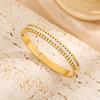 Pulsera de acero de titanio con diseño de nicho personalizado más vendida japonesa y coreana, dos filas de clavos redondos con incrustaciones de diamantes completos, pulsera con hebilla de lujo ligero al por mayor