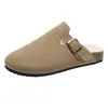 Chinelos Femininos de Cortiça Tamanho Grande, Comércio Transfronteiriço, Sapatos Meio-Chinelos Fechados no Dedo do Pé Estilo Birkenstock, Sapatos Romanos de Solado Macio, Tamanhos 35-46, Atacado