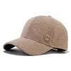 Gorra de béisbol de pana con letra D para todas las estaciones, cálida, con visera, nueva gorra rígida para mujer, sombrero de sol pequeño para la cara