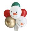 Globo de látex navideño de muñeco de nieve de 10 pulgadas de grosor con diseño de muñeco de nieve, ideal para decoración de fiestas navideñas.