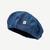Boina vaquera de estilo coreano para mujer, con gran circunferencia de cabeza, letras de primavera y otoño, sombrero vaquero azul, cara redonda, sombrero de pintor octogonal retro.