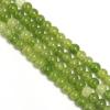 Cuentas sueltas de vidrio verde de dos colores con flores, joyería DIY con cuentas, cuentas redondas de vidrio, productos semiacabados al por mayor