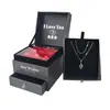 Caja de Regalo Flor Eterna Caja de Joyería Cajón Doble Caja de Regalo para Labial Rosa 38 Caja de Regalo para el Día de la Mujer Stock al por Mayor