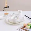 Conjunto de louça de hotel de quatro peças, tigelas de cerâmica, pratos, colheres, para restaurantes, clubes, restaurantes de hot pot, uso comercial