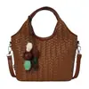 Bolso de tejido de alta gama de nicho para mujer, nuevo bolso cruzado versátil de moda 2026, bolso de mano exquisito, bolso tipo cubo