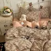 Juego de ropa de cama de cuatro piezas estilo ins, fresco, suave, tipo nube, de algodón, para literas de dormitorio estudiantil, juego de tres piezas