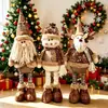 Nuevo Adorno Navideño Retro Tela de Cuadros Pequeños Copos de Nieve Elástica Muñeca Hotel Bar Centro Comercial Decoración Arreglo Adorno