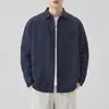 Camisa de Lino de Imitación de Manga Larga Estilo Old Money para Hombre, Nueva Chaqueta Ligera Holgada Japonesa para Primavera y Otoño con Cuello de Solapa