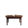 Mesa de Comedor de Madera Maciza Estilo Country Americano para Comedor del Hogar, Estilo Retro Francés, Mesa de Comedor Redonda Extensible y Plegable y Juego de Sillas Muebles