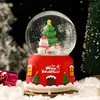 Enfeite de Caixa de Música Bola de Cristal Luminosa do Papai Noel Transfronteiriço, Decoração de Natal, Bola de Vidro, Presente Infantil, Atacado
