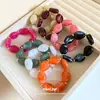 Pulsera Acrílica Ovalada Irregular Europea y Americana Elegante Moderna Versátil Pulsera Lujo Accesible Joyería de Alta Gama
