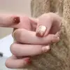Unhas Pré-Fabricadas Wearable Estilo Gatinho Curto, Arte de Unha Elegante Marrom Caramelo, Fonte Atacadista de Unhas Wearable