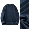 Camiseta de Manga Larga para Hombre de Terciopelo Zorro Plateado de 420g, Top Engrosado con Forro Polar, Cuello Redondo, Camiseta Base, Ropa Interior Térmica de Color Sólido para Otoño e Invierno