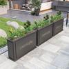 Jardinera de flores de acero inoxidable para exteriores, combinación de jardinera de hierro forjado, macetero municipal, departamento de ventas, jardinera comercial de hierro forjado, valla