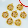 Colgante estilo chino bañado en oro con goteo de aceite, accesorio de joyería DIY hecho a mano, pulsera y collar del dios de la riqueza amarillo para atraer riqueza
