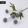 Simulação de Dente-de-leão 5 Cabeças Bola de Cebolinha Crisântemo Decoração de Casa Quarto Decoração de Sala de Estar Flor Artificial Flor de Seda Casamento Decoração de Casamento