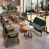 Restaurante de Sobremesas Loja de Chá com Leite Combinação de Mesa e Cadeira Área de Descanso Mesa e Cadeira para Negociação Casual Bar de Livros Deck de Café Sofá