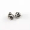 Cuentas de barril rayadas de aleación de plata de Xizang, cuentas de arroz diagonales con patrón de cuerda de cáñamo, cuentas espaciadoras de linterna, accesorios de zapatos y ropa para manualidades al por mayor