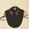Cuello Falso de Organza Bordado para Mujer, Capa Interior Floral de Girasol Pequeño de Alta Gama, Cuello Falso Decorativo Cálido para Camisas, Cuello Versátil
