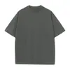 Algodón Peinado 230g Peso Pesado Color Sólido Cuello Redondo Manga Corta Camiseta Lisa Camiseta Off-Shoulder Camiseta Básica Camiseta Oversize