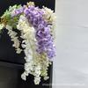 Flor de Glicina Artificial con Ramas Largas, Flor Falsa de Plástico, Flor de Seda, Planta Decorativa Colgante para Sala de Estar Interior