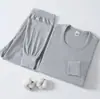 Conjunto de Roupa Íntima Térmica Masculina para Outono e Inverno, Conjuntos Térmicos Finos de Algodão (Blusa e Calça), Conjunto Térmico 100% Algodão