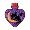 Set de Broches de Gato Negro Estilo Magia Oscura Accesorios de Pines de Dibujos Animados de Pociones Misteriosas Insignias Decorativas Versátiles