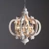 Suministro Transfronterizo de Candelabros de Madera Estilo Country Americano para Sala de Estar, Comedor, Dormitorio y Vestidor, Lámparas Vintage con Acabado Envejecido
