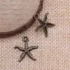 18mm 0.9g Bronze Antigo Retrô DIY Liga de Liga Acessórios Animais Marinhos Estrela-do-mar Pingente