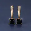 Desejo Transfronteiriço Mais Vendido Ouro Champagne Quadrado Geométrico Vermelho Garnet Brinco de Orelha Nicho Simples Luxo Leve Brincos Elegantes