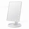 Espejo de maquillaje LED transfronterizo, espejo de belleza de escritorio, doble fuente de alimentación, espejo iluminado, pantalla táctil, rotación de 360 grados