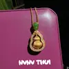 Colar Antigo Cor de Ouro com Treliça Cravejada de Diamantes Bússola Cor de Jade Contas da Sorte Novo Estilo Chinês Fio de Ouro Cabacinha Fortuna e Prosperidade Colar