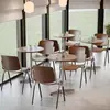 Silla de Comedor Vintage de Acero Inoxidable para Restaurante y Cafetería, Silla de Comedor Comercial de Alta Gama con Respaldo, Estilo Bauhaus