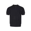 Camiseta de Punto de Manga Corta para Hombre y Mujer Estilo Retro Americano Old Money Cuello Henry 2025 Versátil de Alto Sentido Hombro Derecho Corta