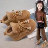 Zapatos para Niños 2026 Invierno Nuevo Estilo Coreano para Niñas con Forro de Algodón Plus Velvet Zapatos Cálidos de Moda de Lana de Cordero para Niñas Pequeñas