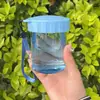 Mini Copo de Água, Fofo, Compacto, Conveniente, à Prova de Vazamentos e Resistente a Quedas, Copo de Chá Simples de Plástico, Copo com Corda para Estudantes Homens e Mulheres