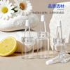 Vial Transparente de Boca Acampanada con Tapa a Presión, Botella de Boca Puntiaguda para Polvo Liofilizado, Botella de Vidrio Dispensadora de Aceite Esencial, Botella de Muestra Cosmética